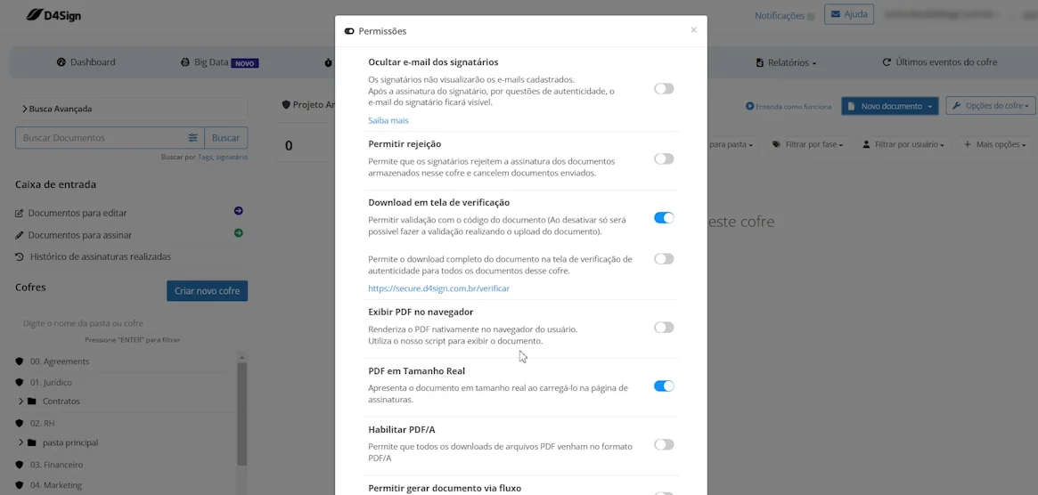 ativando a assinatura de documentos em grandes formatos